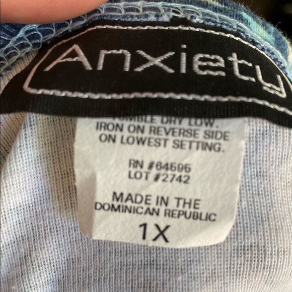 Anxiety Women’s shirt size 1X brand new - Picture 6 of 8